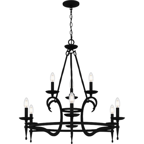 Quoizel Octavia Chandelier 9 Lights Earth Black OCA5032EK - main
